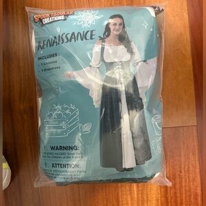 Renaissance Costume with Emerald and White Dress